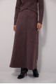 **Long suede skirt "Harmony" in chocolate color: an elegant basic element for the autumn-spring season**